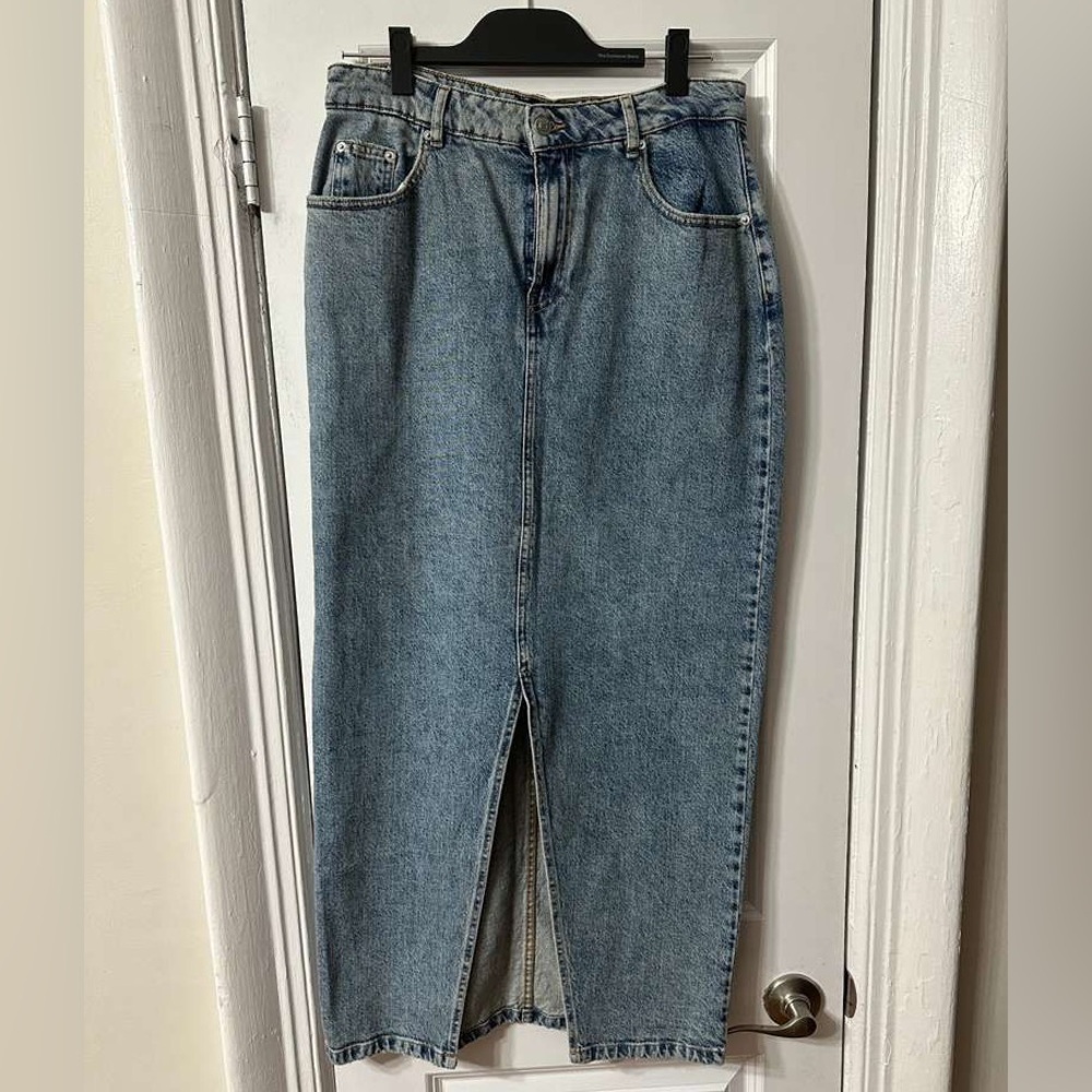 Mango Women's Blue Denim Skirt